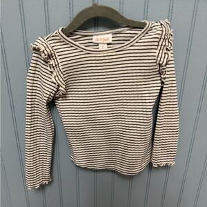 Cat & Jack Kids Long Sleeve Top - Black and White Stripes